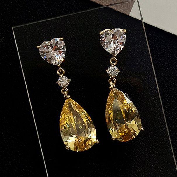 Cao Shi Ruili Magazine Pear Shaped With Light Luxury And Versatile Design Sense Water Drops Zircon Women's Earrings_ipsvogv.com
