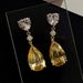 Cao Shi Ruili Magazine Pear Shaped With Light Luxury And Versatile Design Sense Water Drops Zircon Women's Earrings_ipsvogv.com
