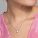 Unisex water drop pear shaped women's pendant necklace Single diamond zircon plated real gold clavicle chain_ipsvogv.com