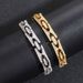 Unisex Hip Hop Bracelet H Shaped 10mm Wide Spring Buckle Design Cuban Chain Bracelet Personality Trendy Men's Accessories_ipsvogv.com