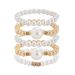 Exaggerated Pearl Layered Bracelet Set With Temperament, Featuring Large Round Bead Beads, And Micro Inlaid Bracelet_ipsvogv.com