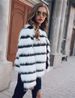 Women's Clothing Black and white color block fox fur coat winter fur coat women's round neck long sleeve fur women's tops_ipsvogv.com