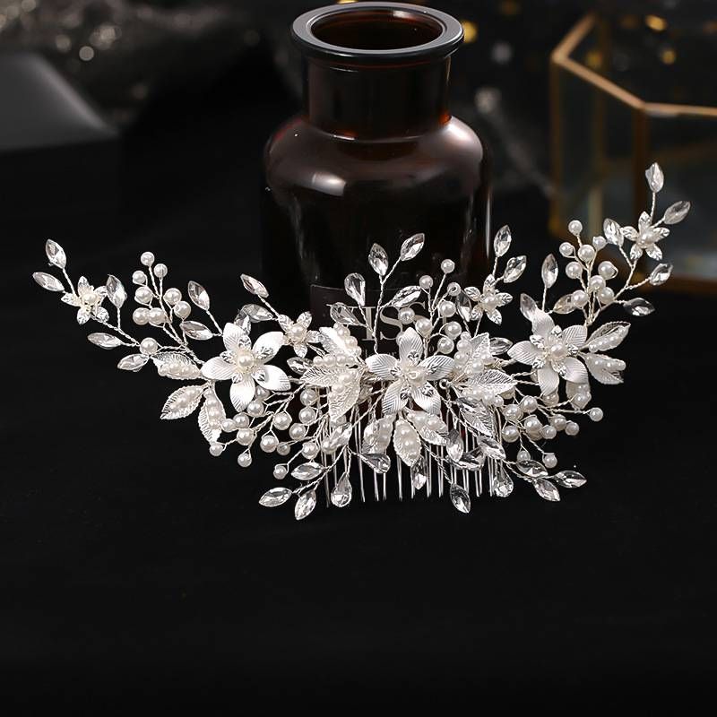 Original Bridal Jewelry Alloy Pearl Hair Comb Insert Comb Handmade Bridal Wedding Headdress_ipsvogv.com