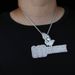 Men's Hip Hop "Loyalty Makes You Family" Diamond-Cut Alloy Pendant Necklace With Twist Chain, Silver & Gold Options, 60cm Men's Necklace_ipsvogv.com
