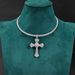 Trendy Male Hip-hop Necklace Electroplated Alloy Rhinestone Cross Pendant_ipsvogv.com