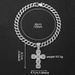 Personalized Hip-hop Rock Sugar Cross Pendant, Perfect Diamond Studded Alloy Cuban Necklace, Men's Jewelry_ipsvogv.com