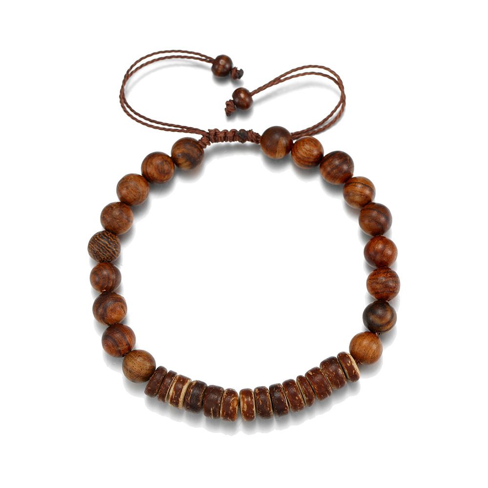New Maillard Color Freshwater Shell Wood Beads Beaded Bracelet Niche Men's Stainless Steel Stone Bracelet Women_ipsvogv.com