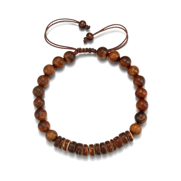 New Maillard Color Freshwater Shell Wood Beads Beaded Bracelet Niche Men's Stainless Steel Stone Bracelet Women_ipsvogv.com