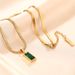 Fashionable Titanium Steel Necklace, Women's Gold Square Crystal Pendant, Ins Style, Niche Design, Collarbone Chain_ipsvogv.com