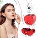 Women’s Jewelry Set Fashion Rose Jewelry Box with Heart shaped Necklace Fashion Love Pendant Mother's Day Christmas Gift_ipsvogv.com