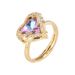 Classic Light Luxury Colorful Diamond Ocean Heart Open Titanium Steel Ring Women's Fashion Stainless Steel Ring Jewelry_ipsvogv.com