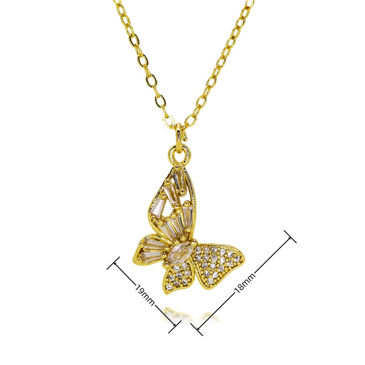 Temperament Butterfly Clavicle Chain Micro Inlaid Zircon Pendant Ins Style Valentine's Day Jewelry Gift Women's Butterfly Necklace_ipsvogv.com