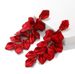 Fashion Exaggerated Rose Petal Leaf Long Earrings Red Petal Earrings_ipsvogv.com