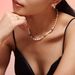New Chinese Style OT Buckle Freshwater Pearl Collarbone Chain Women's White High-end Niche Natural Stone Necklace Light_ipsvogv.com