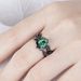 fashion Black Inlaid Green Diamond Ring, Ins Engagement Accessory, Women's Style_ipsvogv.com