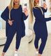 Women's fashion solid color vest + elastic waist trousers set (3-piece set)_ipsvogv.com
