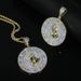Men's Punk Style Hip Hop Prayer Hands Pendant Necklace With Rhinestones, Letter Charm, 60cm Gold Chain Hands Folded Together, Praying Letter Pendant_ipsvogv.com