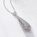 new Water Drop Simple Necklace S925 Silver Hollow Full Inlaid White Zirconium Clavicle Chain Fashion Light Luxury Noble_ipsvogv.com