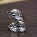 Cao Shi's For Women Exaggerated Personality And Fashionable Vintage Wide Face Leaf Ring With Adjustable Opening_ipsvogv.com