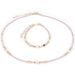 Cross Natural Shaped Pearl 3mm Rose Quartz Crystal Bracelet Necklace Female Ins Simple Sweet_ipsvogv.com