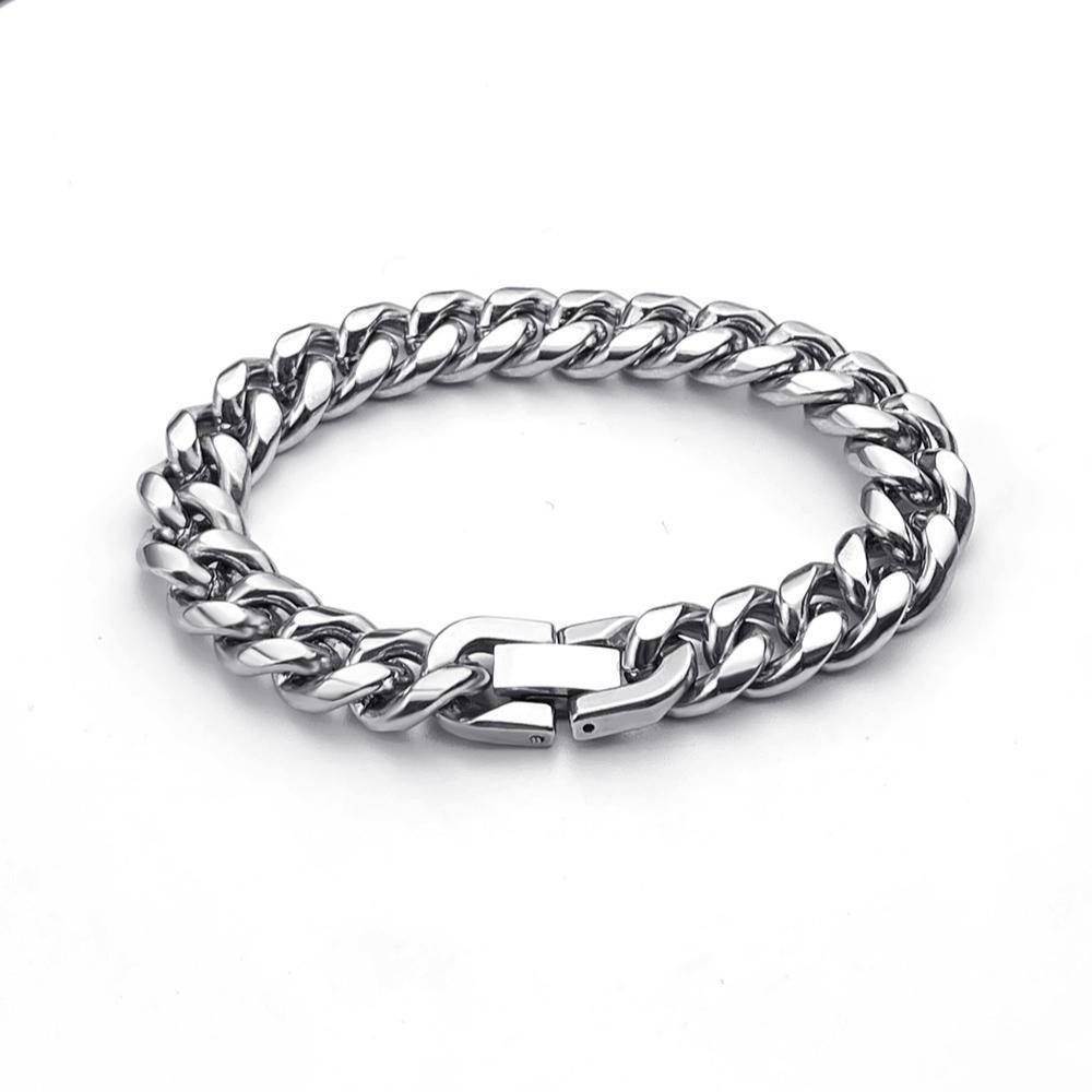 Minimalist Style Cuban Bracelet For Men Hip Hop Trend Simple Street Chain Men's Niche Design Titanium Steel Jewelry_ipsvogv.com