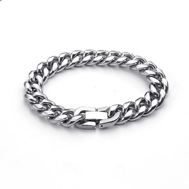 Minimalist Style Cuban Bracelet For Men Hip Hop Trend Simple Street Chain Men's Niche Design Titanium Steel Jewelry_ipsvogv.com