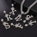 Popular crown letter pendant gold and silver men and women hip hop full diamond love flower letter necklace jewelry batch_ipsvogv.com