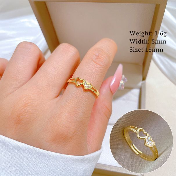 【 Real Gold 】 Love Thread Sky Compact with Adjustable Opening, Simple Handmade Ring, Couple's Pair Ring_ipsvogv.com