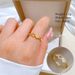 【 Real Gold 】 Love Thread Sky Compact with Adjustable Opening, Simple Handmade Ring, Couple's Pair Ring_ipsvogv.com