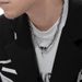 New Niche Design Wrapped Black Cross Splicing Necklace For Men And Women's High-end Bouncing Titanium Steel Collarbone_ipsvogv.com