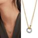 Women's Jewelry Stainless Steel Double Color Vacuum Plating Necklace Geometric Circle Double Ring Pendant Fashion Necklace_ipsvogv.com