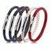 Men's Jewelry Fashion Simple Stainless Steel Buckle Bracelet Cowhide Braided Wave Checkered Personality Bracelet_ipsvogv.com