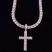 Pendant Necklaces Men Women Hip Hop Cross Necklace With 4mm Zircon Tennis Chain Iced Out Bling HipHop Jewelry Fashion_ipsvogv.com