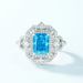 Shallow Sea Blue High Carbon Diamond Ring Female S925 Silver Full Inlaid Brilliant Colored Gemstone Finger Ring Fashion High End_ipsvogv.com