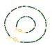 Jewelry & Accessories Niche Green Stone Beaded Necklace Female Fashion Single Loop Spring Buckle Square Brand Letter Bracelet Set_ipsvogv.com