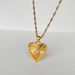 Women’s Jewelry Set Fashion Retro Gold Plated Titanium Steel Heart Micro Inlaid Zircon Embossed Pendant Necklace_ipsvogv.com