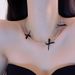 Black Necklace For Women, Clavicle Chain, Pure Desire Hot Girl Lace Bow Double Layer Pendant, Light Luxury Neckband_ipsvogv.com