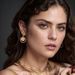 Women’s Jewelry Set Fashion Hot Sales Real Gold Brass Electroplating French Retro Hammer Pattern Disc Hoop Earrings Light Luxury Style Earrings_ipsvogv.com