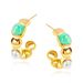 Women's Jewelry C Shaped Pearl Agate Stud Earrings Titanium Steel High Grade Sense Of Personality Design Popular Stainless Steel Boutique Earrings_ipsvogv.com