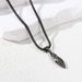 Retro wishing stone necklace trendy men's personality neutral style meteorite color matching pendant men's hip hop sweater chain accessories_ipsvogv.com