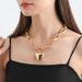 Cold Wind Hollow Thick O-chain Large Peach Heart Pendant, Item Decoration Exaggerated Love Niche Necklace_ipsvogv.com