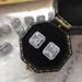 Cao Shi's Classic Square Full Diamond Platinum Plated Earstuds With Light Luxury And Versatile Design Sense For Women's_ipsvogv.com