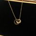 Titanium Steel Colorless Roman Digital Double Ring Necklace Women's Gold Pendant Light Luxury Collarbone Chain Simple_ipsvogv.com