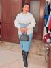 Women's Plus Size Suit Waist Shirt Denim Skirt Two Piece Suit Trendy_ipsvogv.com