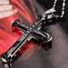 2025 New Arrivals FSUNION 2024 New Male Crystal Cross Jesus Pendant Gold/Black/Blue Color Zirconia Necklace Stainless Steel_ipsvogv.com