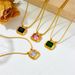 retro geometric zircon pendant necklace Light luxury niche octagonal sugar cube clavicle chain necklace_ipsvogv.com