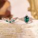 Sanjie Light Luxury Princess Crown Rose Gold Jewelry Inlaid Water Drop Grandmother Green Diamond Ring Female_ipsvogv.com
