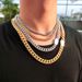 Chain Necklaces Hip Hop stainless steel round mill sealed Cuban necklace single side spring buckle titanium steel jewelry men's necklace_ipsvogv.com