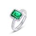 Willson Jewelry Colored Gemstone Luxury Cultivated Emerald Ring Female S925 Silver Inlaid Full Diamond Hand Jewelry Fashion Gemstone_ipsvogv.com