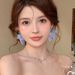 Unisex Pink Sweet Heart Chiffon Petal Earrings Super Fairy Holiday Style Photo Earrings Square Round Face Earring Accessories_ipsvogv.com